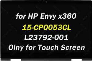 L23792-001 Replacement for HP Envy x360 15-cp0053cl 15m-cp0011dx 15m-cp0012dx 15-cp0010nr 15-cp0013nr 15-cp0076nr 15-cp 15m-cp FHD 1920X1080 15.6" LCD Touch Screen Display Assembly with Bezel