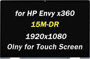 L64480-001 L53545-001 Replacement for HP Envy x360 15M-DR 15M-DR0011DX 15M-DR0012DX 15M-DR1011DX 15M-DR1012DX 15.6" FHD 1920x1080 30 Pins LCD LED Touch Screen Display Assembly (Only for Touch Screen)