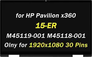 Replacement for HP Pavilion x360 15-er0056cl 15-er1051cl 15-er1047nr 15-er0225od 15-er0051nr 15-er0109nia 15-er1008ca 15-er1000 15t-er000 15.6" FHD LCD LED Touch Screen Display Assembly with Bezel