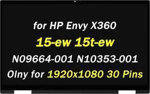 N09664-001 N10353-001 Replacement for HP Envy X360 15-ew 15t-ew 15-ew0023dx 15-ew0013dx 15t-ew000 15t-ew100 LCD Display 15.6" FHD 1920x1080 30Pin LED Touch Screen Display Digitizer Assembly