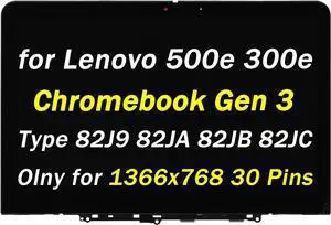 5D11C95891 5D11C95890 5D11C95892 5D11C95893 Replacement for Lenovo 500e 300e Chromebook Gen 3 LCD Display Type 82J9 82JA 82JB 82JC 5D11C95886 5D11M35206 11.6" 1366X768 LED Touch Screen Assembly