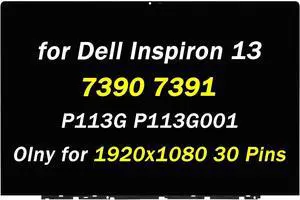 Replacement for Dell Inspiron 13 7390 7391 2-in-1 LCD Display P113G P113G001 0C1C3P 13.3" Full HD 1920x1080 60HZ 30 Pins LED Touch Screen Digitizer Assembly with Bezel (Only for 30 Pins)