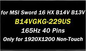 Replacement for B160UAN05.B 1920x1200 40pins 165Hz 16.0" LED LCD Screen Display Screen Panel (Only for Non-Touch Screen)