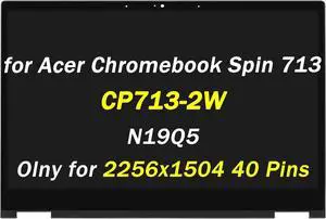 Replacement for Acer Chromebook Spin 713 CP713-2W N19Q5 CP713-2W-79H3 CP713-2W-3311 CP713-2W-568T CP713-2W-54PK CP713-2W-33XW 13.5" 2256x1504 40Pin LCD Display Touch Screen Digitizer Assembly