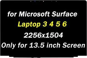 Replacement for Microsoft Surface Laptop 3 1867 1868 for Surface Laptop 4 1950 1951 for Laptop 5 1958 1959 for Laptop 6 2033 2256x1504 13.5" LCD Touch Screen Display Assembly (Only for 13.5 inch)
