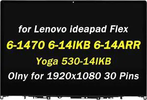 5D10R03188 5D10R03189 Replacement for Lenovo ideapad Flex 6-1470 Flex 6-14IKB 6-14ARR Yoga 530-14IKB Type 81EM 81HA JVHFC1 14" 30Pin LCD LED Touch Screen Digitizer Assembly (Only for 1920x1080)
