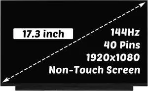 Replacement for ASUS ROG Strix G731G G731GU GL731G GL704GV GL704GW G712LW G712LV AN517-54 DP/N: M50442-001 M51680-001 M12356-3G1 1920X1080 17.3 inch 144HZ 40 Pins LCD Screen Display Digitizer Panel