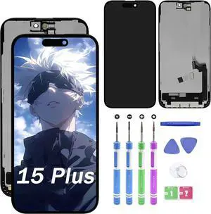 Replacement for iPhone 15 Plus (Model A2847 A3093 A3096 A3094) 2023 Year 6.7 inch LCD Display Digitizer Panel (Repair) LED Screen Assembly with Repair Tools