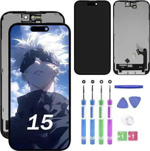 Replacement for iPhone 15 (Model A2846 A3089 A3092 A3090) 2023 Year 6.1 inch LCD Display Digitizer Panel (Repair) LED Screen Assembly with Repair Tools