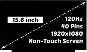 HOULISE Replacement for Lenovo IdeaPad Gaming 3 15ACH6 15IHU6 15ARH7 15IAH7 15ARH05 15IMH05 LCD Screen 1920x1080 15.6 inch 40 Pins 120HZ LED Display Digitizer Panel (for Non-Touch Screen Only)