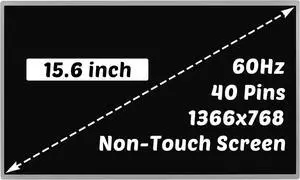 B156XTN02.1 B156XTN02.0 B156XTN02.2 Replacement for Dell Latitude E5510 E6510 M4500 P19F001 LP156WH2-TPB1 LCD Screen 1366x768 15.6 inch 40 pins 60Hz LCD Screen Display (for Non-Touch Screen Only)