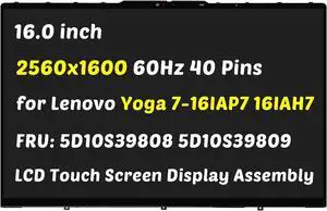 Replacement for Lenovo Yoga 7i 16 Gen 7 7-16IAP7 7-16IAH7 2-in-1 LCD Display Type 82UF 82QG FRU:5D10S39808 5D10S39809 NE160QDM-N63 V8.2 2560x1600 2.5K 16.0" LCD Screen LED + Bezel Digitizer Assembly