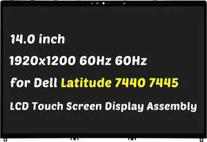HOULISE Replacement for Dell Latitude 14 7440 7445 2-in-1 0G1Y09 9J8PK 3T9GN (2024) 1920x1200 14.0 inch 30Pins 60HZ LCD Touch Screen Display Assembly with Bezel (Non for Inspiron 14 7440 7445 Only)