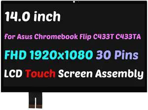 NUOLAISUN 14.0" for Asus Chromebook Flip C433T B140HAN04.6 FHD LCD Touch Screen Assembly