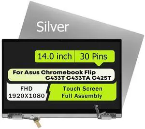 NUOLAISUN 14" for Asus Chromebook Flip C433T 18100-14013100 LCD Touch Top Assembly Silver