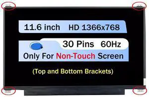 NUOLAISUN N116BGE-EB2 REV.C3 11.6" HD LED LCD Screen Replacement - Top and Bottom Brackets