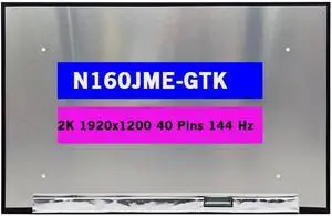 NUOLAISUN 16.0" Non-Touch Screen Replacement N160JME-GTK NE160WUM-NX3 V8.0 B160UAN05.A LCD Display Panel (FHD+ 40pin 1920x1200 144HZ)