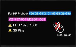 NUOLAISUN 15.6" LCD Replacement for HP Probook 450 G8 G9 G10 455 G8 G9 G10 M21737-001 M22541-001 Non-Touch Display Panel FHD 1080P 30 pin