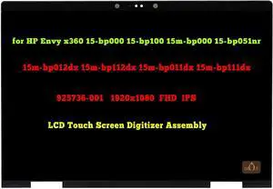 NUOLAISUN 925736-001 Replacement for HP Envy x360 15-bp 15-bp000 15-bp100 15m-bp000 15-bp051nr 15m-bp012dx 15m-bp112dx 15m-bp011dx 15m-bp111dx LCD Touch Screen Digitizer Assembly FHD