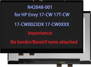 NUOLAISUN N42848-001 Touch Screen Replacement for HP Envy 17-CW 17T-CW 17-CW0023DX 17-CW0XXX 17-CW0000 17T-CW000 17T-CW100 LCD Screen Display (No Frame-Not for Touchless-UHD-4K Version)