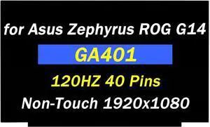 NUOLAISUN Replacement for Asus Zephyrus ROG G14 GA401 GA401l GA401Q LM140LF1F01 LQ140M1JW46 M140NVF7 R0 1.7 P/N 936980-N32 14.0" 40 pin 120HZ FHD 1920x1080 LCD LED Non-Touch Screen Display Panel