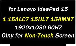 NUOLAISUN Replacement for Lenovo IdeaPad 1 15ALC7 1-15IJL7 1-15AMN7 Model 82R4 82LX 82VG FHD 1920X1080 15.6" 60Hz 30 Pins LCD Screen Laptop Display Digitizer Panel (Only for Non-Touch Screen)