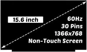 B156XTN08.1 B156XTN08.0 HW0A Replacement for HP 15-DY0025TG 15-DY2062NR 15-DY2087NR 15-DY2073NR 15-DY2078NR 15-EF0008CA 15.6" 1366x768 LCD Screen Display Panel 30 pin 60HZ (HD 1366x768 Non-Touch)