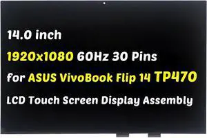 NUOLAISUN Replacement for ASUS VivoBook Flip 14 TP470 TP470E TP470EZ TP470EA-AS34T LCD Screen 1920X1080 14.0 inch 30 Pins 60Hz LED Display Digitizer Assembly (for Touch Screen Only)
