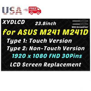 NUOLAISUN 23.8in for Asus M241 M241D Touch All-in-One LCD FHD Screen Display Replacement Panel