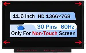 NUOLAISUN Screen Replacement 11.6" HD 1366x768 for HP Stream 11-AK1035NR 6XL80UA LCD LED Display