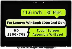 NUOLAISUN 11.6" for Lenovo WinBook 300e 2nd Gen 81M9 LCD Touch Screen W/ Bezel 5D10T45069