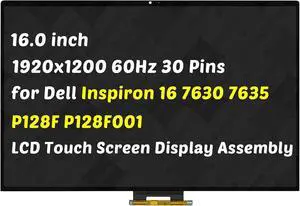 Replacement for Dell Inspiron 16 7630 7635 2-in-1 P128F P128F001 16.0 inch 30 Pins LCD Touch Screen Laptop Display Digitizer Assembly (for 1920x1200 Screen Only) | P128F P128F001 Replacement for Dell Inspiron 16 7630 7635 2-in-1 P128F P128F001 16.0 inch 30 Pins LCD Touch Screen Laptop Display Digitizer Assembly (for 1920x1200 Screen Only) | P128F P128F001