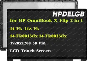 Replacement for HP OmniBook X Flip 2-in-1 14-fk0013dx 14-fk0033dx 14-fk 14z-fk 14-fk0000 1920x1200 30Pin Laptop LCD Touch Screen Digitizer Assembly Bezel Panel Non-OLED Replacement for HP OmniBook X Flip 2-in-1 14-fk0013dx 14-fk0033dx 14-fk 14z-fk 14-fk0000 1920x1200 30Pin Laptop LCD Touch Screen Digitizer Assembly Bezel Panel Non-OLED