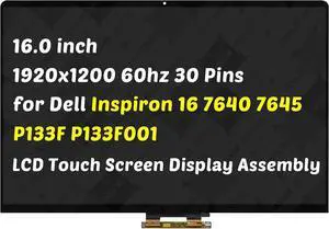 Replacement for Dell Inspiron 16 2-in-1 7640 7645 P133F P133F001 16 inch 30 Pins LCD Touch Screen Display Digitizer Assembly (for 1920x1200 Only) Replacement for Dell Inspiron 16 2-in-1 7640 7645 P133F P133F001 16 inch 30 Pins LCD Touch Screen Display Digitizer Assembly (for 1920x1200 Only)