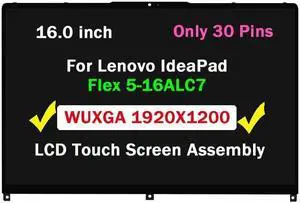 16.0" Screen Replacement for Lenovo IdeaPad Flex 5 16ALC7 16IAU7 | FRU 5D10S39792 5D10S39793 5D10S39794, WUXGA 1920x1200 30pins Lcd Touch Display Digitizer Assembly 16.0" Screen Replacement for Lenovo IdeaPad Flex 5 16ALC7 16IAU7 | FRU 5D10S39792 5D10S39793 5D10S39794, WUXGA 1920x1200 30pins Lcd Touch Display Digitizer Assembly