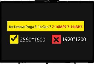 Screen Replacement for Lenovo Yoga 7i 16 Gen 7 7-16IAP7 7-16IAH7 82UF 82QG | FRU: 5D10S39808 5D10S39809, 16.0 inches 2.5K 2560x1600, IPS LCD Display Touch Digitizer Assembly Bezel Screen Replacement for Lenovo Yoga 7i 16 Gen 7 7-16IAP7 7-16IAH7 82UF 82QG | FRU: 5D10S39808 5D10S39809, 16.0 inches 2.5K 2560x1600, IPS LCD Display Touch Digitizer Assembly Bezel