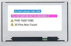 Screen Replacement NV140FHM-N47 B140HAN03.3 for Dell Latitude 7480 7490 | 6HY1W 14.0" FHD 1920(RGB)×1080 72% NTSC 30 pin LCD Non-Touch Display Panel (Not Screen Assembly) Screen Replacement NV140FHM-N47 B140HAN03.3 for Dell Latitude 7480 7490 | 6HY1W 14.0" FHD 1920(RGB)×1080 72% NTSC 30 pin LCD Non-Touch Display Panel (Not Screen Assembly)