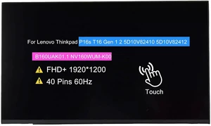 B160UAK01.1 NV160WUM-K00 LCD Screen for Lenovo Thinkpad P16s T16 Gen 1 2 5D10V82410 5D10V82412, 16.0" FHD+ 1920x1200 40 Pins 60 Hz LCD Touch Screen Replacement Display Panel B160UAK01.1 NV160WUM-K00 LCD Screen for Lenovo Thinkpad P16s T16 Gen 1 2 5D10V82410 5D10V82412, 16.0" FHD+ 1920x1200 40 Pins 60 Hz LCD Touch Screen Replacement Display Panel