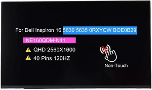 Screen Replacement NE160QDM-N41 for Dell Inspiron 16 5630 5635 0RXYCW BOE0B29 LCD Non-Touch Display Panel QHD 2560X1600 120Hz Screen Replacement NE160QDM-N41 for Dell Inspiron 16 5630 5635 0RXYCW BOE0B29 LCD Non-Touch Display Panel QHD 2560X1600 120Hz
