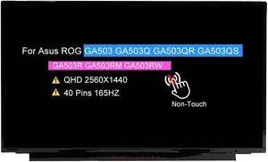 Screen Replacement for Asus ROG GA503 GA503Q GA503R GA503QR GA503QS GA503RM GA503RW, 40pin 165Hz QHD Matte IPS 2560x1440 LCD Non-Touch Display Panel Screen Replacement for Asus ROG GA503 GA503Q GA503R GA503QR GA503QS GA503RM GA503RW, 40pin 165Hz QHD Matte IPS 2560x1440 LCD Non-Touch Display Panel