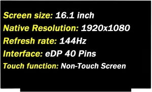 for HP Omen 16-D0013DX 16-D0023DX 16-wf0013dx Non-Touch Screen Replacement 16.1" Replacement for HP Omen 16-D0013DX 16-D0023DX 16-wf0013dx LCD Non-Touch Screen Display Assembly 1920x1080 144HZ 40 Pin for HP Omen 16-D0013DX 16-D0023DX 16-wf0013dx Non-Touch Screen Replacement 16.1" Replacement for HP Omen 16-D0013DX 16-D0023DX 16-wf0013dx LCD Non-Touch Screen Display Assembly 1920x1080 144HZ 40 Pin