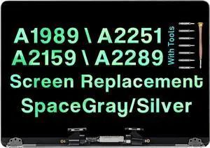 13.3" Display Replacement LCD Screen for MacBook Pro A2159 A2289 A1989 EMC 3214 EMC 3358 3348 3456 3301 True Tone 2018 2019 2020 Retina Assembly Kit(Space Gray)