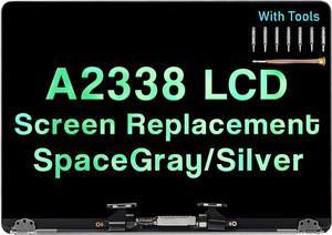 13 inches Screen Replacement for MacBook Pro M1 Retina A2338 2020 EMC 3578 MYD83 MYD92 MYDA2 MYDC2 LCD Full Screen Display Assembly (Gray)