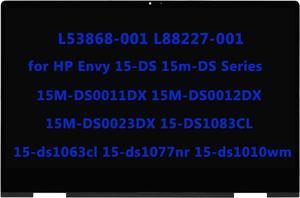 15.6" L53868-001 L88227-001 Replacement for HP Envy X360 15-DS 15m-DS Series 15M-DS0011DX 15M-DS0012DX 15M-DS0023DX 15-DS1083CL 15-ds1063cl 15-ds1077nr 15-ds1010wm LCD FHD Touch Screen Digitizer Assem