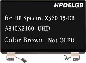 Replacement for HP Spectre X360 15-EB 15-EB0041TX 15-EB0042TX 15-EB0043DX 15-EB0043TX 15-EB1043DX L97636-001 LCD Touch Screen Display Digitizer Assembly 3840X2160 UHD Brown Not OLED