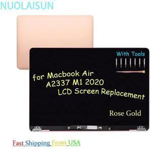 NUOLAISUN LCD Screen Replacement for MacBook Air 13" A2337 M1 2020 EMC 3598 Retina Full Assembly 2560x1600 (Rose Gold)