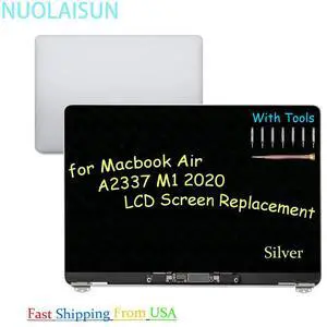 NUOLAISUN LCD Screen Replacement for MacBook Air 13" A2337 M1 2020 EMC 3598 Retina Full Assembly 2560x1600 (Silver)