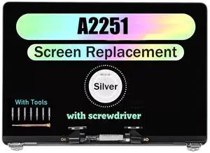 NUOLAISUN Screen Replacement for MacBook Pro 13" A2251 2020 Year EMC 3348 Retina LCD Screen Display Full Assembly (Sliver)