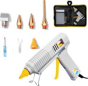 MAXIRON Full Size Hot Glue Gun with 4 Nozzles - 150 Watts Temperature Adjustable Glue Guns with Heating Indicator Light. Heavy Duty Glue Gun Kit for Crafting,Wood,PVC,Glass,Home Repair.