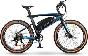 500W Carbon fiber Mountain EBike  for Adults,Dual Hydraulic Brake,Shimano 9 Speed ,IPX6 water-resistant Blue